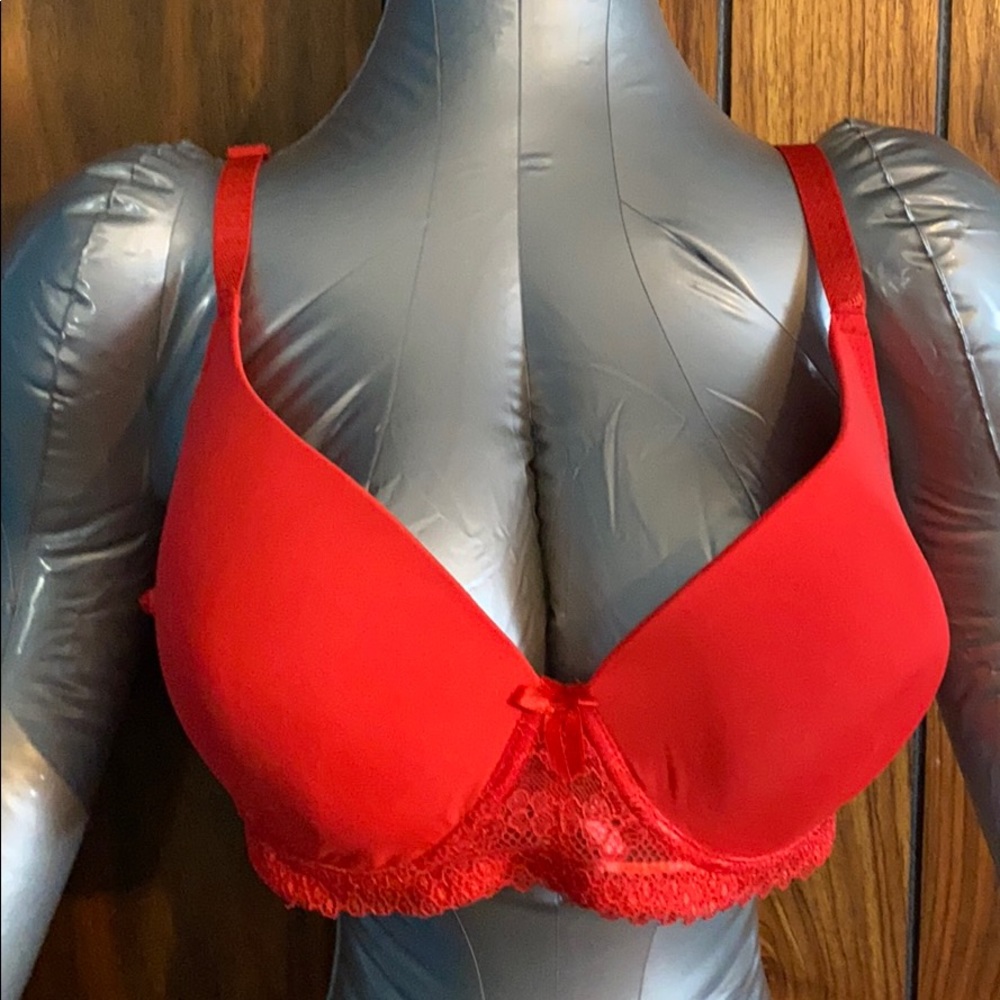 Red bra and underwear set